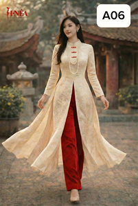Vestidos casuales de seda brocada premium con bordado festivo, directamente de Vietnam. Largo de la parte superior 88 cm, largo de los pantalones 98 cm. - Product Image 4