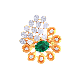 แหวนมรกตทรงโอวัลขนาดใหญ่ ดีไซน์หรูหรา ชุบทอง เหมาะสำหรับงานแต่งงานและงานหมั้น - Product Image 5