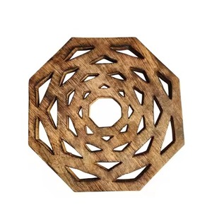 <b>Trivets</b> dark brown wood geometric concentric octagonal frame heat-resistant pad for hot cookware and dishes <b>trivets</b> - Product Image 5