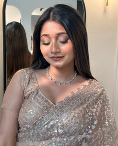 ผ้าส่าหรีอินเดียปักลายสไตล์บอลลีวูดแบบผ้าเน็ต - Product Image 5