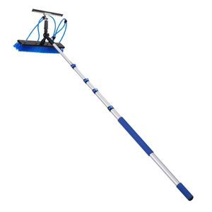 15 ft Telescopic Solar Panel <b>Cleaning</b> Kit with Extendable <b>Brush</b> Squeegee Soap Dispenser-Water Fed Pole Tool - Product Image 1