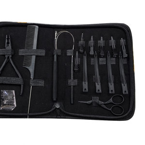Kit d'outils professionnels pour extensions de cheveux noirs, ensemble complet d'installation de micro-anneaux avec aiguilles à boucle, pinces à extensions et outil de finition - Product Image 5