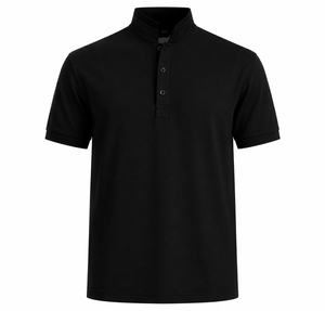 Men's Solid Color Short Sleeve Knitted for Shirt Work Style Regular Fit Gray 100% Polyester Embroidered Breathable - Product Image 2
