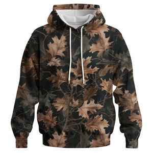 Sweat-shirt unisexe décontracté camouflage à capuche, coupe oversize, manches longues, en coton lourd et polyester, style streetwear, mélange de coton basique - Product Image 4