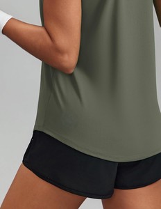 Camiseta sin mangas informal para mujer, ajustada, para verano, de tela elástica acanalada suave, transpirable, cómoda, ecológica y de secado rápido - Product Image 5