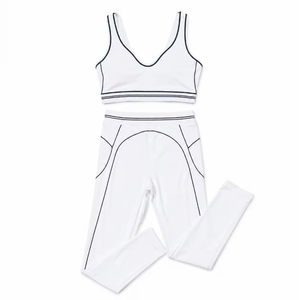 Conjuntos Deportivos para Mujer al por Mayor, de Marca Famosa, a la Moda, Sólidos/Estampados, Transpirables, para Yoga, Pilates, Elásticos, sin Costuras, Acanalados - Product Image 1