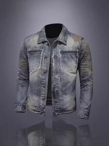 Outfitize – Veste en jean superposée à capuche pour homme, style sweat-shirt, décontractée, printemps-automne - Product Image 3