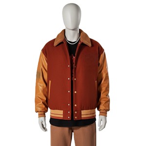 Blouson universitaire de baseball personnalisé en chenille brodée avec patchs, manches en cuir de mouton, 100 % laine, idéal pour l'hiver – Vente en gros - Product Image 1