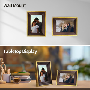 Luxury Wooden <b>Photo</b> <b>Frame</b> with <b>Gold</b> Finish Border, Elegant Brown Picture <b>Frame</b> for Tabletop Display, Premium Decorative <b>Photo</b> - Product Image 4