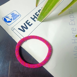Stylish Women's Pink Purple Imitation Pearl Seed <b>Beads</b> Nail Insertion Elastic Trendy Handmade Beaded <b>Bracelet</b> Fashion Daily Wear - Product Image 3