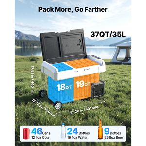 Frigorifero Elettrico a Compressore DC 12/24V AC100-240V 4F-68F per Auto e Camion con Controllo APP, Box Frigo da 4°F a 68°F - Product Image 4