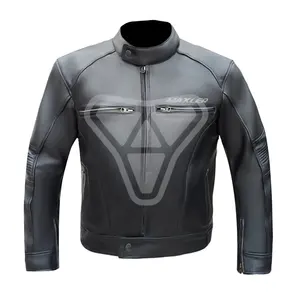 motorbike leather jacket Solid Color Casual Stand Collar Motorcycle Leather Jackets For Men 2024