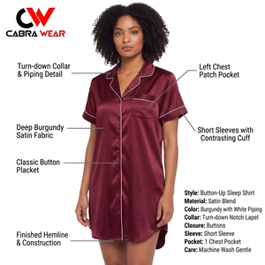 Satin Women's <b>Summer</b> Sleep <b>Pyjamas</b> in XS-XXL 100% Silk Comfortably Soft Home Loungewear - Product Image 5