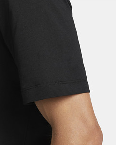 Men's Black Short Sleeve O-Neck T-<b>Shirt</b> Regular Fit Solid Color Casual Jersey Knitted <b>100</b>% <b>Polyester</b> Breathable Front Logo 120g - Product Image 6