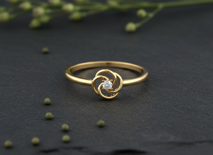 Anillo de Compromiso de Lujo con Diamante Redondo Cultivado en Laboratorio y Flor de Oro Sólido de 10K, para Mujer, Regalo de Boda - Product Image 6