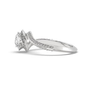 Anillo de Oro Blanco Certificado con Diamante Cultivado en Laboratorio de Corte Brillante de 0.996 Quilates, Claridad VS1, Color E, Estilo Étnico para Mujer, de AJRETAIL - Product Image 3