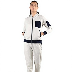 Stylish Women Winter Cotton <b>Fleece</b> <b>Jogger</b> Tracksuit Hooded Long Sleeve Top Matching Pants Solid Casual Running Sportswear Outfit - Product Image 1