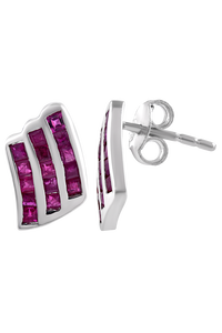 Pendiente de Rubí en Plata de Ley 92.5 KLST-30436 - Product Image 3