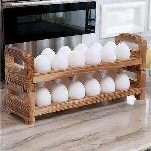 Lavie Creations Wooden <b>Egg</b> Rack 8 Compartments Dishwasher Freezer Safe <b>Egg</b> Stirring Storage Organization for Convenient Kitchen - Product Image 5