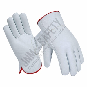 Premium Quality Goat Grain Leather Safety <b>Gloves</b> Hand Arm Protection for Drivers Industrial Working Mining Construction Workers - Product Image 1