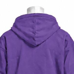 Sweat à capuche violet violet Indus brodé, broderie florale décorative, poche kangourou, coupe décontractée, streetwear décontracté d'hiver - Product Image 4