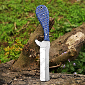 Cuchillo de caza y camping de hoja fija de acero D2 hecho a mano, estilo vaquero personalizado, con funda de cuero. - Product Image 3