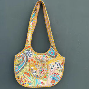 Sac fourre-tout en coton matelassé, imprimé jungle, style bohème - Product Image 1