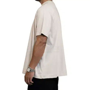 Oversized T Shirts for <b>Men</b> Premium Cotton Drop Shoulder Loose Fit Streetwear Custom Logo Heavyweight Oversized T Shirts - Product Image 3