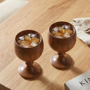 Tasse à thé ronde en bois entièrement personnalisée sans anse, gobelet avec gravure monogramme, design rétro durable, concept de tasse à thé par UO - Product Image 5