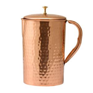 Jarra de Agua de Cobre Puro |   2 Litros |   Libre de BPA |   Jarra de Cobre Martillado con Tapa |   Agua potable y almacenamiento - Product Image 1