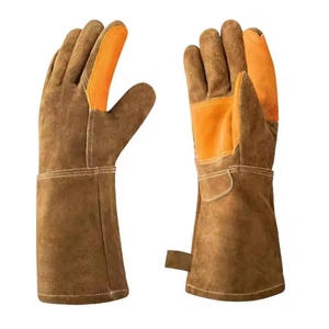 High Quality Heavy-Duty Reinforced Cowhide Split Leather Welding <b>Gloves</b> Abrasion Resistant Hand Protective Clothing Safety - Product Image 1
