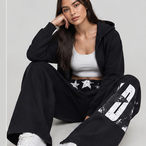 Pantalones Deportivos de Pierna Ancha para Mujer, Personalizados con Serigrafía, de Poliéster y Algodón, Estilo Casual Urbano, OEM - Product Image 4