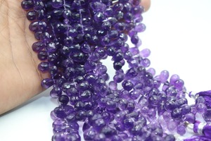 AAA Grade African <b>Amethyst</b> Drop Shape Beads 6-8 MM 8 Inch Natural Gemstone For Jewelry Making At Wholesale Price - Product Image 4