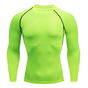 <b>White</b> <b>Long</b> <b>Sleeve</b> Rash Guard <b>Men</b> Quick Dry Compression Shirt Full <b>Sleeve</b> Polyester Sports <b>Top</b> Fitness Training Wear - Product Image 4