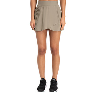 Falda pantalón plisada rosa bebé para mujer, cintura elástica, pantalones cortos deportivos, color sólido, tela transpirable. - Product Image 3