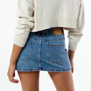 Wholesale 2026 New Women Denim Skirts Breathable Casual Regular Slim <b>Knee</b>-Length 100% Cotton Hot Selling Low Price OEM Service - Product Image 6