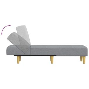 Chaise longue en tissu gris clair 100% polyester, durable et élégante avec structure en contreplaqué - Product Image 6