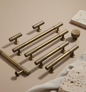 High Quality <b>Brass</b> Knurled Door Handles for Kitchen Cabinet Wardrobe <b>Drawer</b> & Dresser-Durable & Easy Installation - Product Image 1