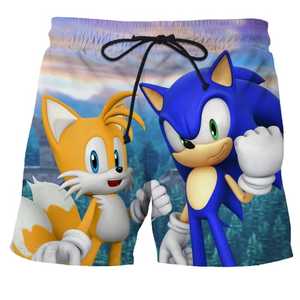 Men's Custom Print Quick Dry Drawstring Casual Shorts Mid Waist <b>Black</b> With <b>String</b> Decoration - Product Image 3