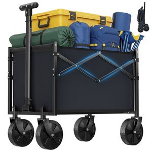 Chariot utilitaire pliable mini, robuste et durable, avec roues, capacité de charge de 220 lb, chariot pliable - Product Image 1