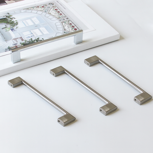Eco-Friendly Modern Zinc Alloy <b>Bar</b> Handle Minimalist Square Cabinet <b>Pull</b> <b>for</b> Kitchen Bathroom Bedroom Furniture Chrome Finish - Product Image 2