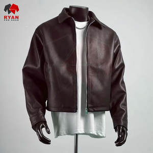 Veste en cuir pour homme de haute qualité, marque personnalisée, couleur unie, design moderne, services OEM ODM - Product Image 3