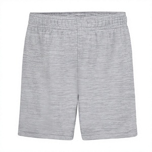 Shorts de sport amples pour hommes, 100 % polyester, taille élastique, mi-longueur, décontractés, respirants, tricotés, imprimés, gris, en coton - Product Image 2
