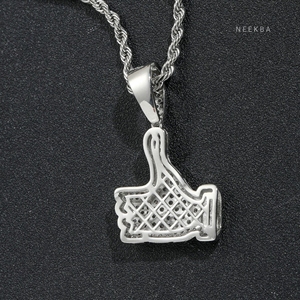 Pendentif main en moissanite exquise en argent sterling 925 – Bijou statement hip-hop haut de gamme, pendentif main en moissanite éclatante - Product Image 4