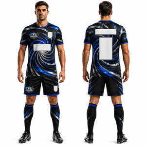 Tenues de sport de football en gros, tissu en polyester maillé, taille personnalisée, respirant, durable, impression sérigraphique, usine de vêtements de sport - Product Image 1