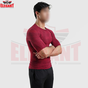 Rashguards de fitness et d'entraînement couleur bordeaux, qualité supérieure, prix raisonnable, meilleur fournisseur, nouvelle arrivée, service OEM - Product Image 3