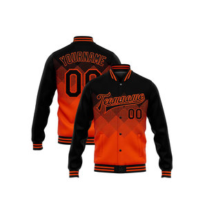 Chaqueta universitaria azul personalizada, chaqueta con estampado por transferencia térmica, chaqueta con nombre y número del equipo, chaqueta informal transpirable para invierno - Product Image 1
