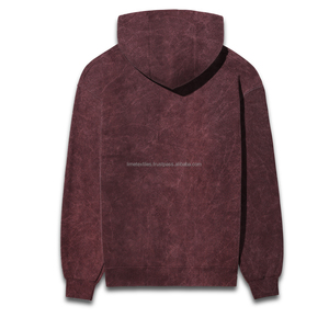 Sweat à capuche en polyester délavé à l'acide, style streetwear, effet vieilli, 100% polyester, imperméable et respirant - Product Image 5