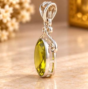 Pendentif en argent 925 avec quartz citron jaune taille ovale pour bijoux de luxe - Product Image 3
