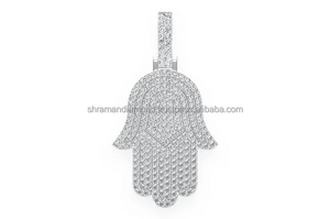 Joyería de Moda con Diseño Atractivo, Regalo de Boda, 10 CTS, Plata 925, Chapado en Oro Rosa, Hamsa Personalizada con Diamantes Cultivados en Laboratorio VVS-VS - Product Image 4